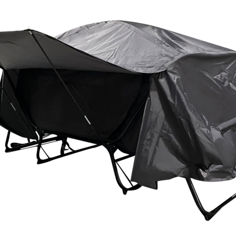 bike trailer tent opened